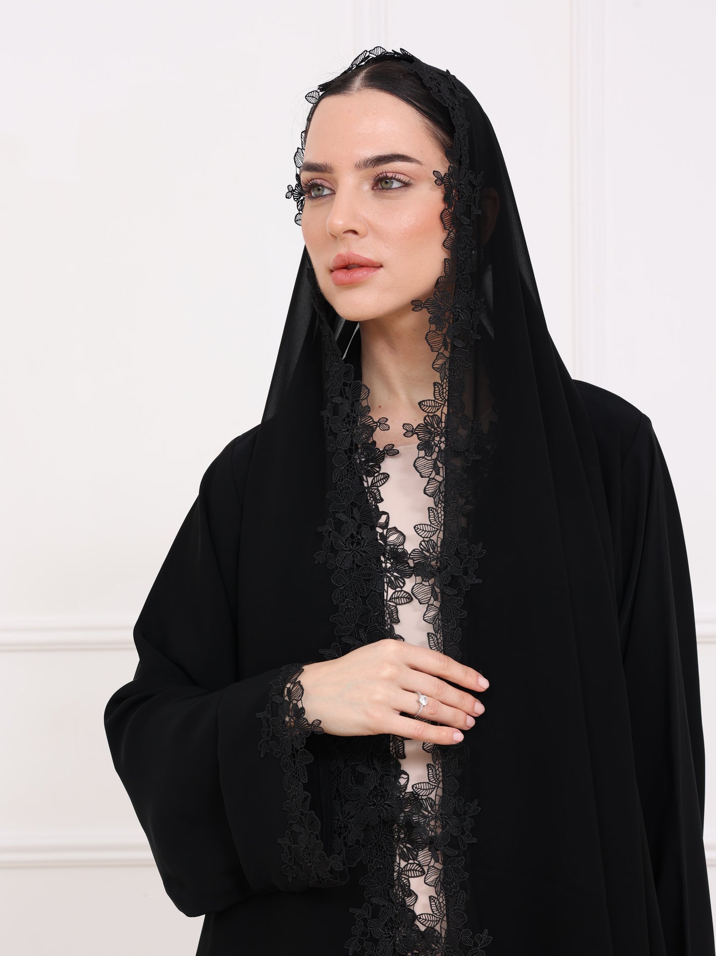 Midnight lace abaya